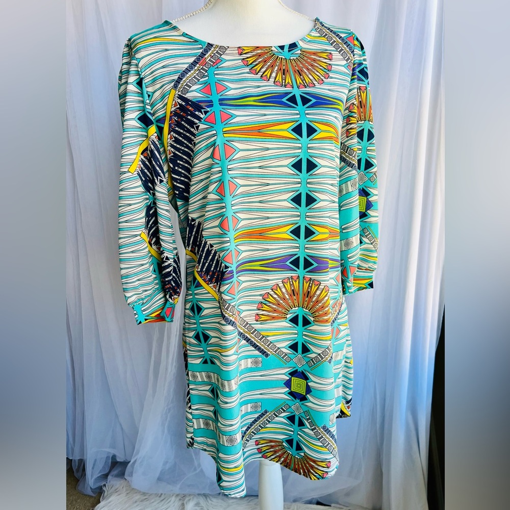 ⭐️LOVE Culture | Blue Geometric Dress ⭐️Size L